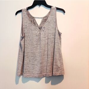 Black/White Tiny Stripes Sleeveless Knit Top, 2 keyholes design (Front & Back)